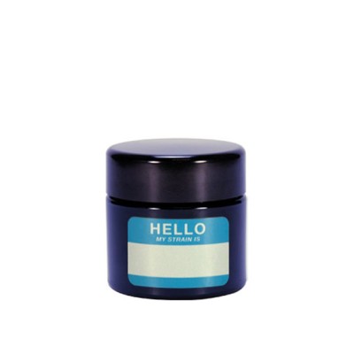 SMALL "HELLO MY STRAIN" UV SCREW TOP JAR