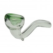 Mini Glass Pipe Clear Sherlock w/ Colored Bowl