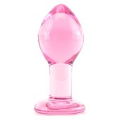 Crystal Premium Glass Large Butt Plug in Pink