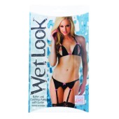 Wet Look Bra and Garter by California Exotic Novelties – Black Phthalate Free,Crotchless Lingerie 0X inches