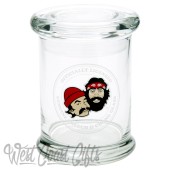 Cheech & Chong Glass Crest Pop Top Jar