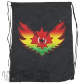 Red Eye Glass Black Nylon Pull-String Bag