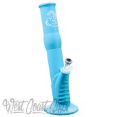 LIT Silicone 13.5 Inch Tall Water Pipe W/Glass on Glass Pull-Out