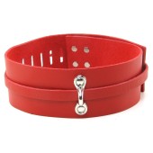 Bondage Basics Leather Collar in Red