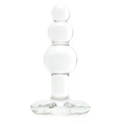 Blown Beaded Glass Anal Plug in Clear