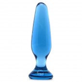 Crystal Spires Glass Butt Plug in Blue