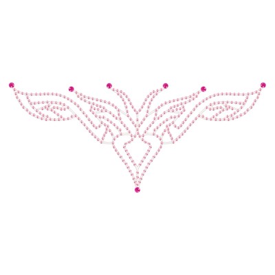 Peekaboos Crystal Tattoo in Pink Flaming Heart