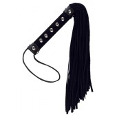 Punishment - Large Whip with Studs , Black