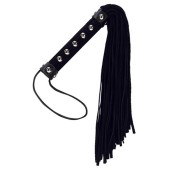 Punishment - Large Whip with Studs , Black