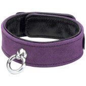 Punishment - Purple Suede Bondage Collar