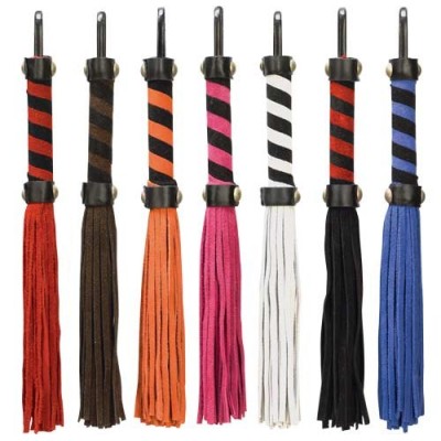 Punishment - Small Whip , White with Black and White Handle 