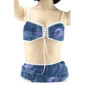 Erotique Denim Tie-Up Bra & Low-Rise Panty