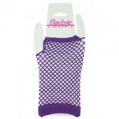Wrist Length Fishnet Gloves in Purple