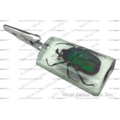 GLOW-IN-THE-DARK STAND-UP EMERALD ROSE CHAFER CLIP